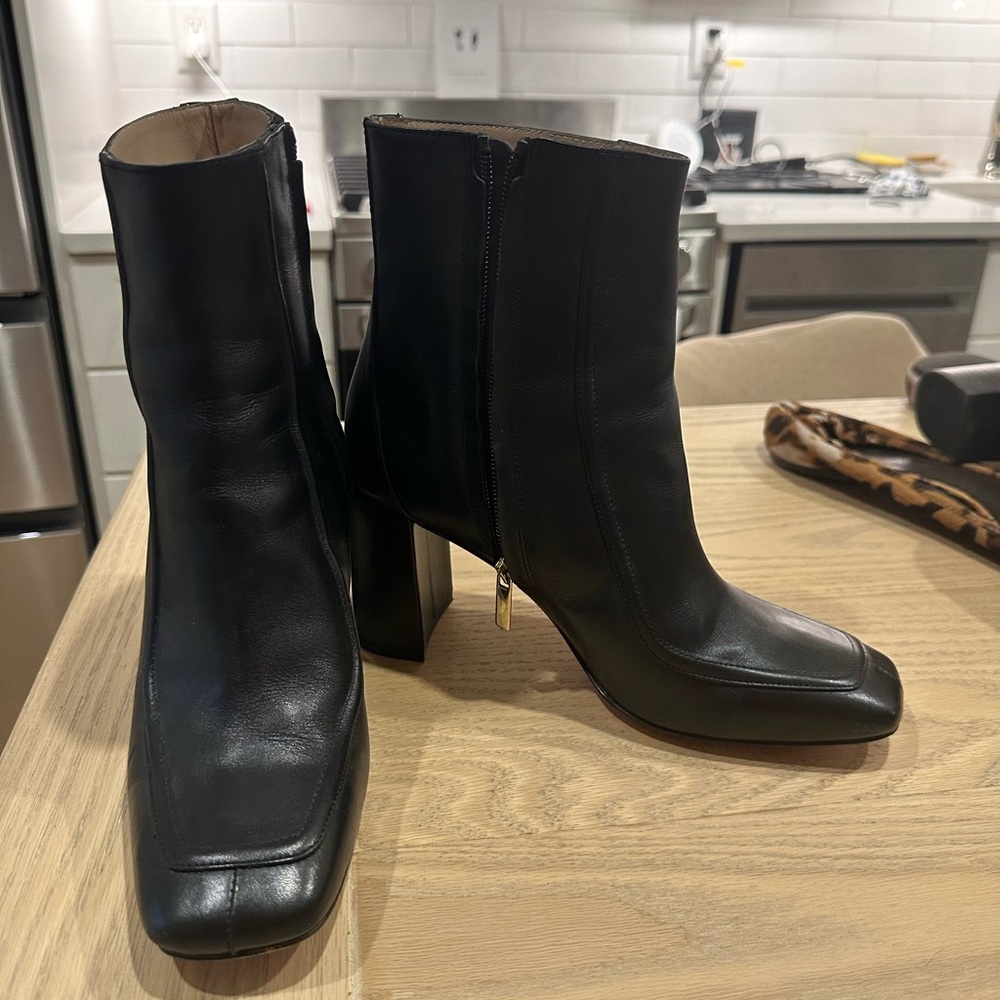 Jcrew Square Toe Black Booties